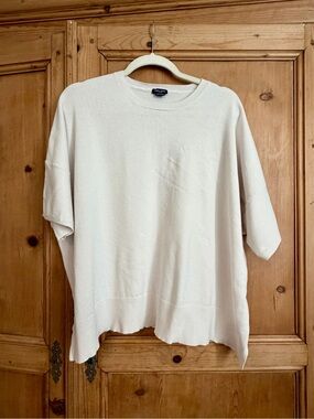 Splendid Women’s Cotton Blend Knit Short-Sleeve Crewneck Top Cream Sz XL
